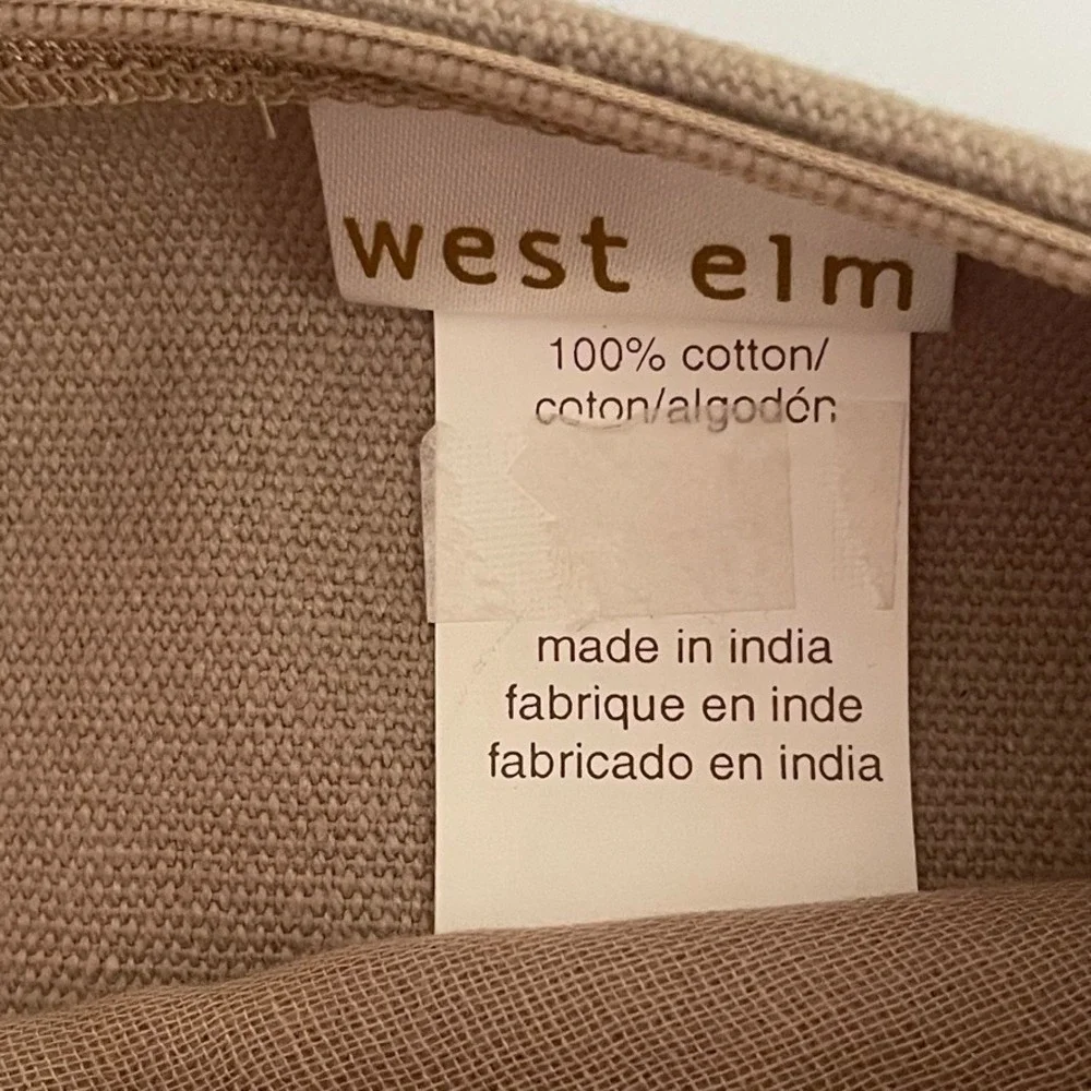 West Elm Peacock Embroidered Beaded Pillow Cover 16x16 NWT
